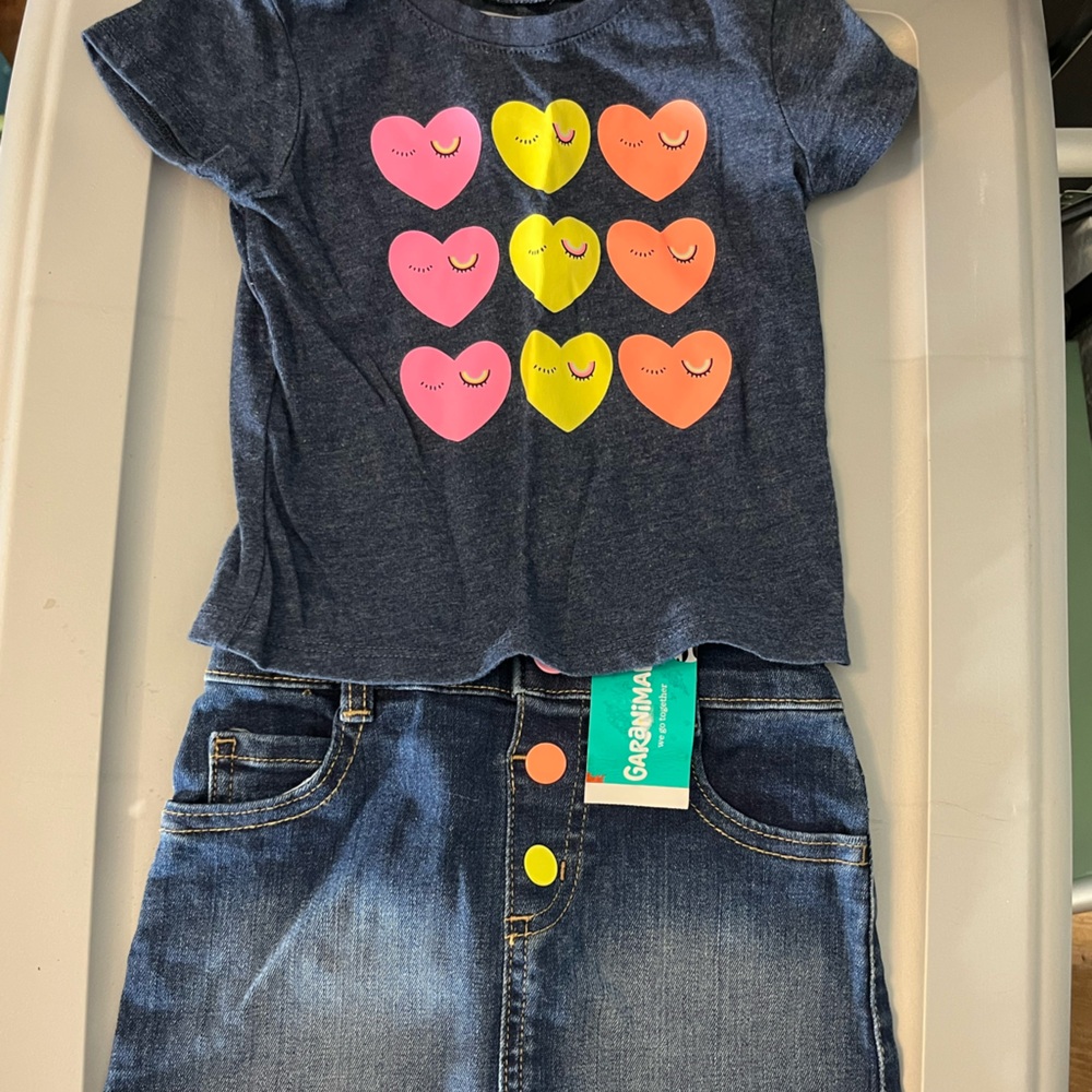 Garanimals Navy Tee with Colorful Heart Accents